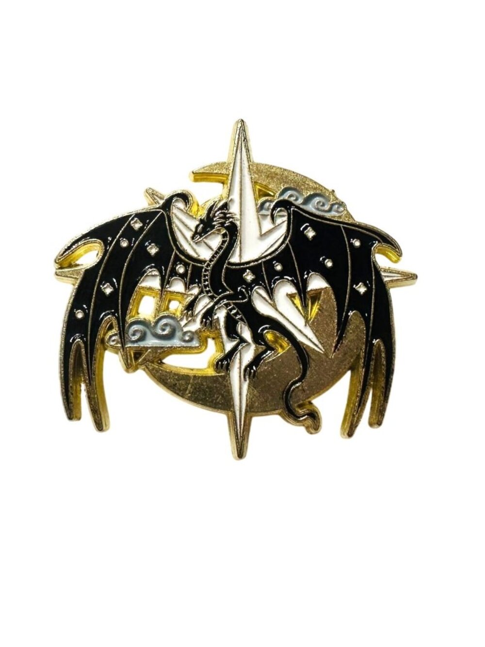 Black & Gold Dragon Enamel Lapel Pin